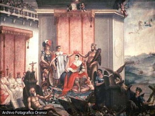 Agustín de IturbideEl militar y político mexicano Agustín de Iturbide nació en 1783 en Valladolid (Michoacán). Tras haber participado en el proceso de independencia de México, en 1822 se proclamó emperador del país con el nombre de Agustín I. Al año siguiente, fue obligado a renunciar por las fuerzas de los generales Antonio López de Santa Anna y Guadalupe Victoria. Iturbide huyó entonces a Europa. Cuando regresó a México, en 1824, fue detenido y fusilado. El cuadro que ves, obra de José Ignacio Paz, recrea el momento de su coronación imperial.Archivo FotograficoOronozMicrosoft ® Encarta ® 2009. © 1993--2008 Microsoft Corporation. Reservados todos los derechos.