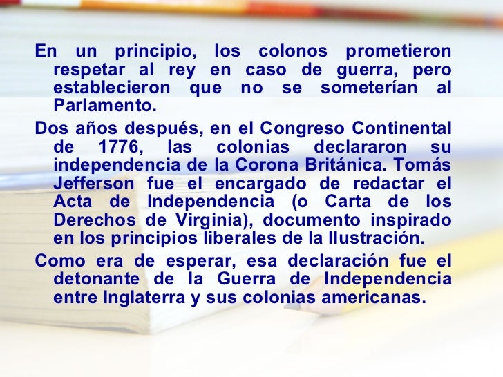 Independencia De Las Trece Colonias Inglesas