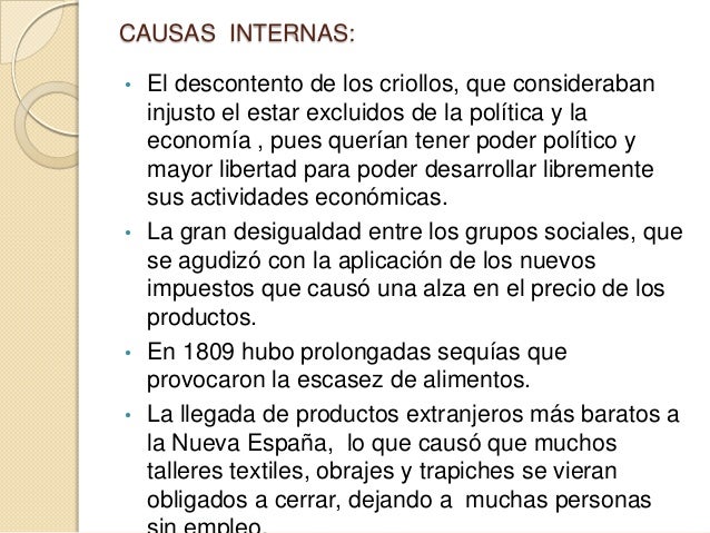 49+ Causas Internas De La Independencia De Nueva Espaã±A