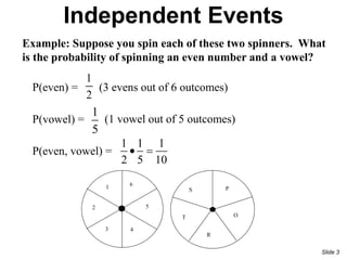Independent and dependent events notes | PPTX