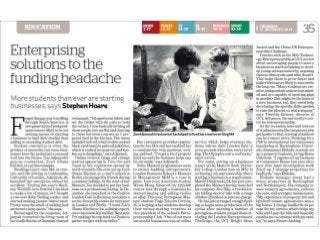 The Independent: "Enterprising solutions to the funding headache" [EN]