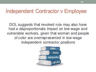 Independent Contractor versus Employee - US Labor Dept and Your Career