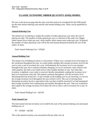 Independent demand inventory | DOC