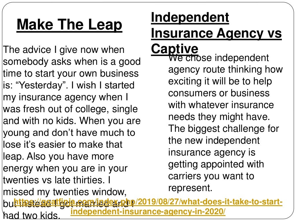 What Does it Take to Start Independent Insurance Agency in