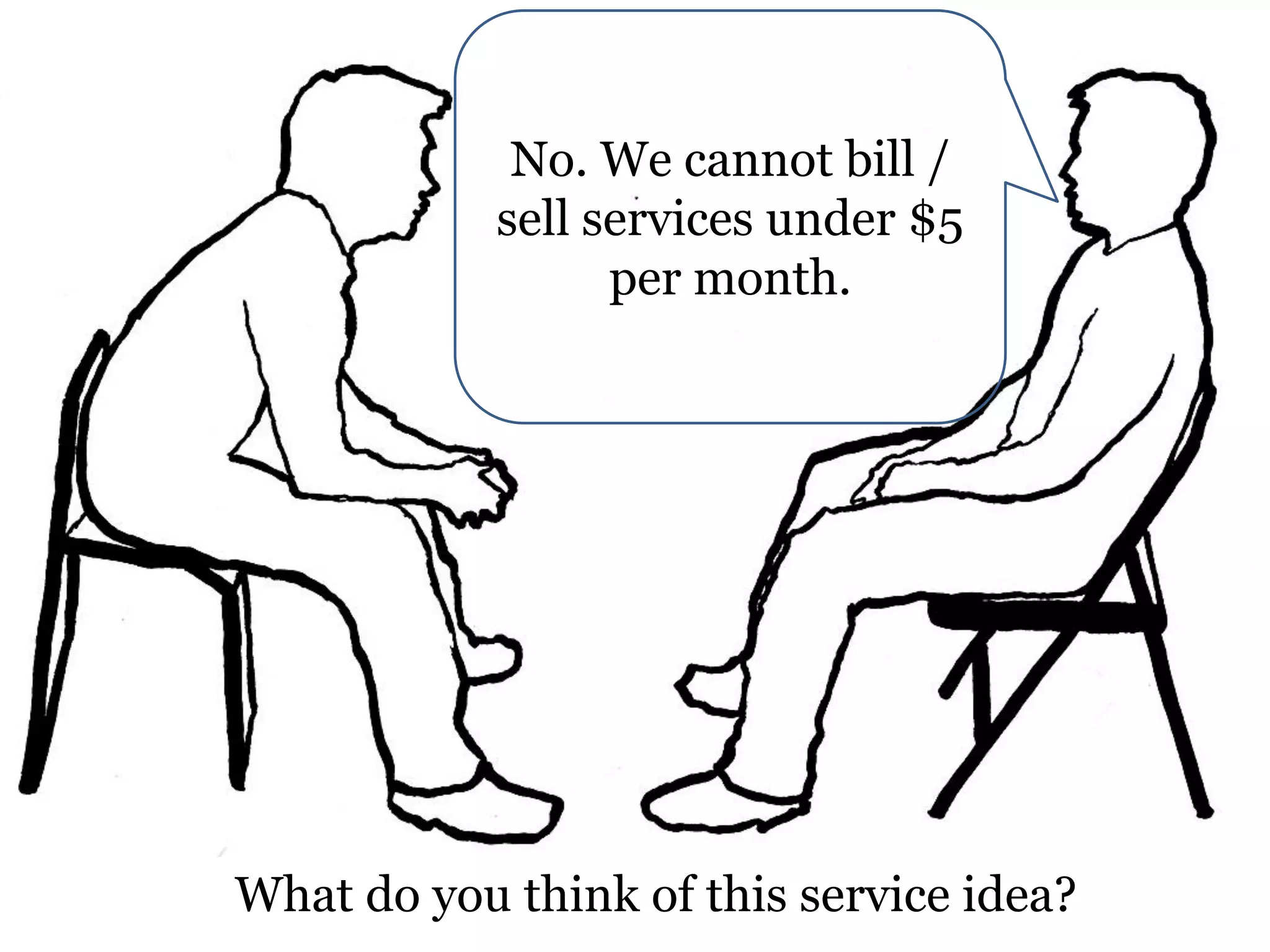 No. We cannot bill /
sell services under $5
per month.

What do you think of this service idea?

 