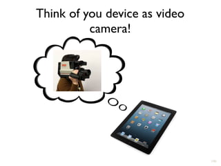 190
Think of you device as video
camera!
 