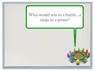 286
Who would win in a battle...a
ninja or a pirate?!
 