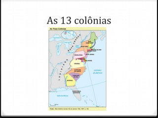 IMPORTANTE:As perseguições religiosas na Inglaterra impulsionam puritanos a emigrarem para a América (Nova Inglaterra, norte dos EUA). A quarta quinta-feira de novembro marca o “Dia de Ação de Graças”, data em que os americanos celebram a superação das dificuldades na colonização.