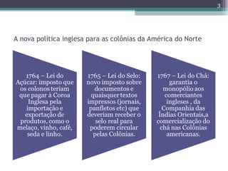 A nova política inglesa para as colônias da América do Norte
3
 