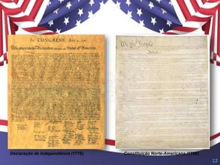Declaração de Independência (1776) Constituição Norte-Americana (1788)
12
 