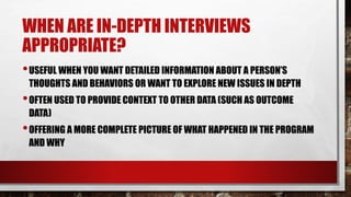 Indepth interview and focus group discussion | PPTX