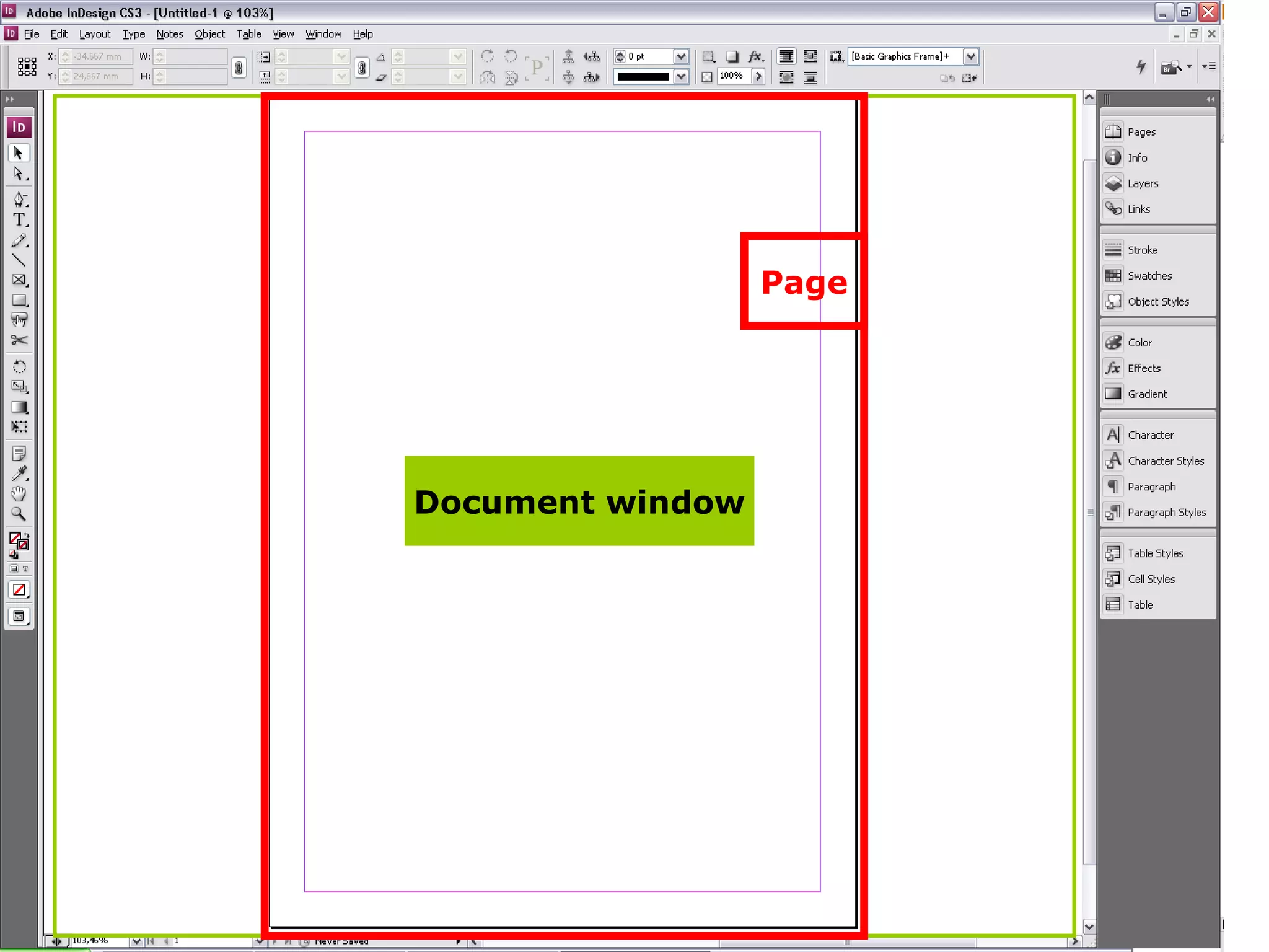 Document window Page 