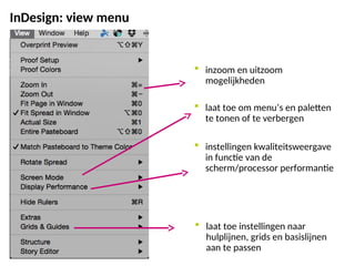 View Options Indesign functions on adobe indesign - Arteveldehogeschool | PPT