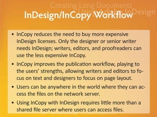 Creating Long Documents Using Adobe InDesign