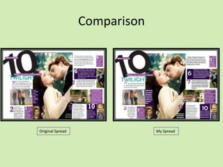 Comparison

Original Spread

My Spread

 