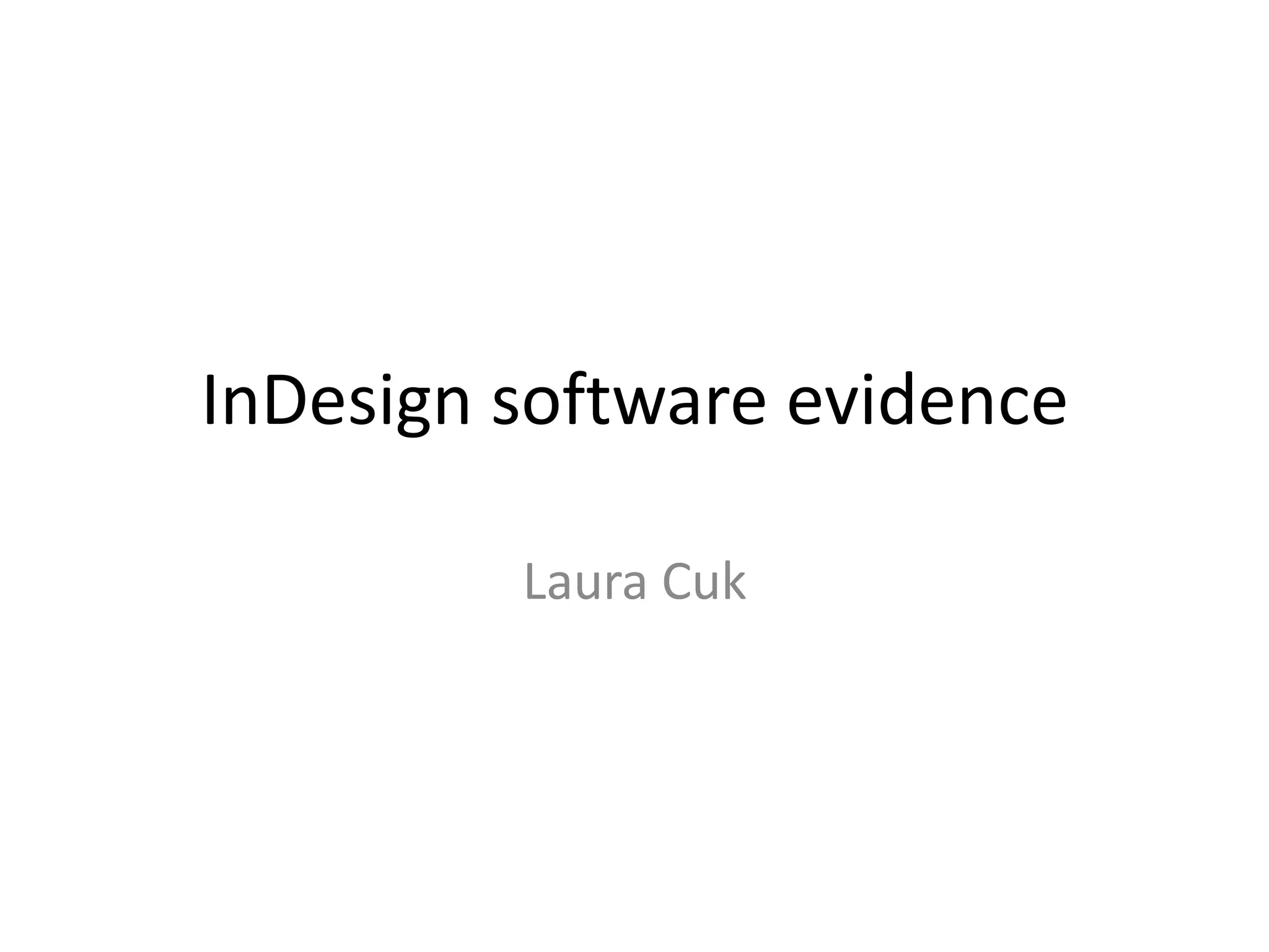 In design software evidence PPT