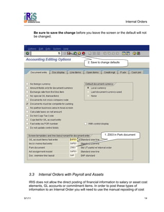 Internal Orders Detailed config | PDF