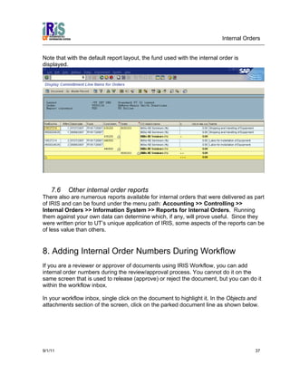 Internal Orders Detailed config | PDF