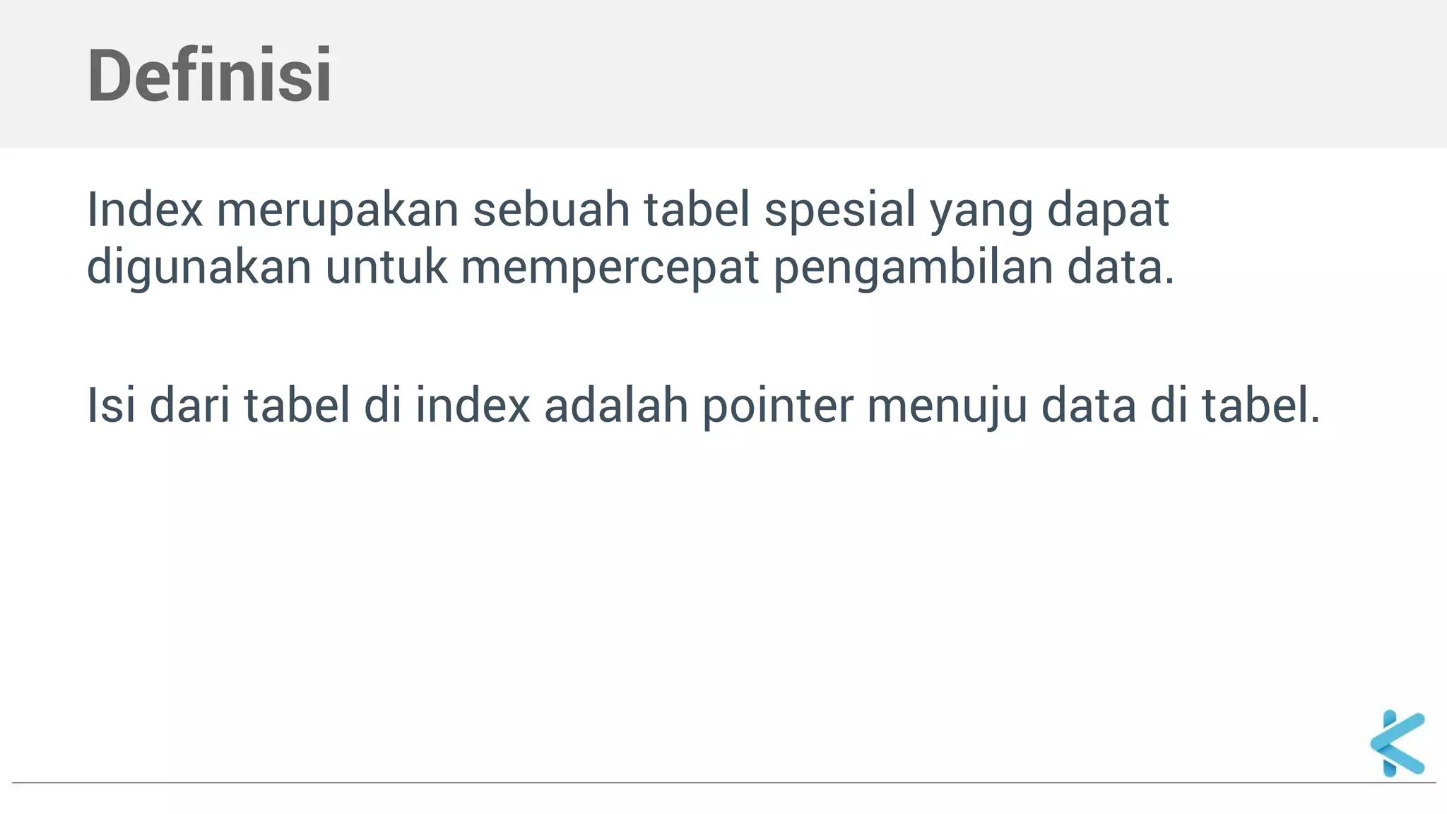 Pemrograman SQL - Index | PPT
