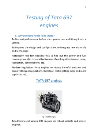 Study of Engine Testing Lab and Engine Testing of TATA 697 series ...