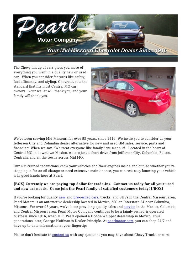Chevy Dealer Jefferson City Mo >> Pearl Motor Company Mid Missouri Chevy Dealer Chevy Dealer Jefferson City Mo >> Pearl Motor Company Mid Missouri Chevy Dealer