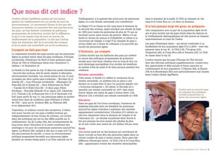 Indice Global AgeWatch 2013: Résumé 5
Que nous dit cet indice ?
L’indice Global AgeWatch montre qu’une bonne
gestion du vieillissement est à la portée de tous les
gouvernements. Le classement illustre le fait que des
ressources limitées ne sauraient être une barrière pour
les pays, qu’une histoire constituée de politiques
progressistes de protection sociale fait la différence,
et qu’il n’est jamais trop tôt pour se soucier du
vieillissement de la population. Le fait que l’action
dans les domaines clés de la sécurité des revenus
et de la santé soit essentielle est un fil conducteur.
L’argent ne fait pas tout
Le classement mondial des pays montre que les personnes
âgées se portent mieux dans les pays nordiques, d’Europe
occidentale, d’Amérique du Nord et dans quelques pays
d’Asie de l’Est et d’Amérique latine (voir illustration 3,
tableau 1 et illustration 4).
La Suède (1) fait partie du top 10 dans les quatre domaines
: sécurité des revenus, état de santé, emploi et éducation,
environnement favorable. Les autres places du top 10 sont
occupées par deux autres pays nordiques – Norvège (2) et
Islande (9) –, trois d’Europe occidentale – Allemagne (3),
Pays-Bas (4) et Suisse (6) –, deux d’Amérique du Nord
– Canada (5) et Etats-Unis (8) – et deux pays d’Asie-
Pacifique – Nouvelle-Zélande (7) et Japon (10). L’Autriche
(11), l’Irlande (12), le Royaume-Uni (13) et l’Australie (14)
font aussi partie du top 15. Les personnes âgées se portent
moins bien dans de nombreux pays d’Afrique et d’Asie
de l’Est – ainsi qu’en Jordanie (88), au Pakistan (89)
et en Afghanistan (91).
Cependant, ce schéma connait des exceptions. L’indice
met aussi l’accent sur ces pays à faibles revenus qui,
indépendamment de leur niveau de richesse, ont investi
dans des politiques qui ont eu des effets positifs sur le
vieillissement. Au Sri Lanka (36), des investissements de
long terme dans l’éducation et la santé constituent des
avantages à vie pour de nombreuses personnes aujourd’hui
âgées. La Bolivie (46), malgré le fait que ce pays soit l’un
des plus pauvres du monde, a connu un environnement
politique progressiste favorable aux personnes âgées
pendant un certain temps grâce à un Plan national sur le
Vieillissement, à la gratuité des soins pour les personnes
âgées, et à une retraite universelle non contributive.
Le Népal (77) se classe au 62e rang dans le domaine de
la sécurité des revenus, ayant introduit une retraite de base
en 1995 pour toutes les personnes de plus de 70 ans ne
touchant aucun autre revenu de pension. Même s’il est
limité en termes de valeurs et d’éligibilité, et même si la
couverture est inégale, il s’agit d’un exemple de pays à
revenu faible qui a choisi de s’attaquer à la pauvreté qui
touche les personnes âgées.
L’histoire, ça compte
L’indice montre que les habitants des pays qui mettent
en œuvre des politiques progressistes de protection
sociale pour tous leurs citoyens tout au long de leur vie
sont davantage susceptibles d’en récolter les bénéfices
en termes d’état de santé et de liens sociaux pendant leur
vieillesse.
Retraites universelles
Cette année, la Suède (1) célèbre le centenaire de sa
retraite universelle, un système mis en place à une
époque où ce pays était ce que l’on pourrait appeler une
« économie émergente ». De même, la Norvège (2) a
introduit une retraite universelle en 1937, bien avant
d’avoir atteint son statut de pays à revenu élevé. L’île
Maurice (33) a introduit une retraite universelle en 1958.
Education
Dans les pays de l’ex-Union soviétique, l’existence de
systèmes éducatifs dont ont bénéficié les personnes
aujourd’hui âgées contribue à expliquer des résultats
apparemment contradictoires. L’Arménie (51) obtient un
très bon classement dans le domaine de l’emploi et de
l’éducation (3) – un résultat surprenant étant donné le
fait que presque les trois quarts des adultes de plus
de 50 ans vivent avec moins de 103 dollars US par mois.
Santé
Une bonne santé est un des facteurs qui contribuent de
façon cruciale au bien-être des personnes âgées dans un
certain nombre de pays à revenu moyen. Deux pays très
différents d’Amérique latine – le Chili (19) et le Costa Rica
(28) – apparaissent comme des réussites remarquables
dans le domaine de la santé, le Chili se classant au 10e
rang et le Costa Rica au 11e dans ce domaine.
Il n’est jamais trop tôt pour se préparer
Une comparaison avec la part de la population âgée de 60
ans et plus montre que les pays situés dans les régions où
le vieillissement démographique est très avancé se classent
majoritairement en haut de l’indice.
Les pays d’Amérique latine – qui seront confrontés à un
doublement de leur population âgée d’ici à 2050 – sont très
présents dans le top 30 : le Chili (19), l’Uruguay (23),
l’Argentine (26), le Costa Rica (28) et Panama (30). Le Chili
se classe dans le top 20.
L’indice montre que les pays d’Europe de l’Est doivent
faire des réformes politiques supplémentaires, compte tenu
des opportunités et défis actuels et futurs associés au
vieillissement de leur population. L’Ukraine (66), la Russie
(78) et le Monténégro (83) sont particulièrement mal classés
dans l’indice Global AgeWatch.
L’indice met en avant les pays
qui adoptent des politiques
sociales progressistes en
faveur des personnes âgées.
SebastianOrmachea/HelpAgeInternational
TazrianKhan/Flickr
 