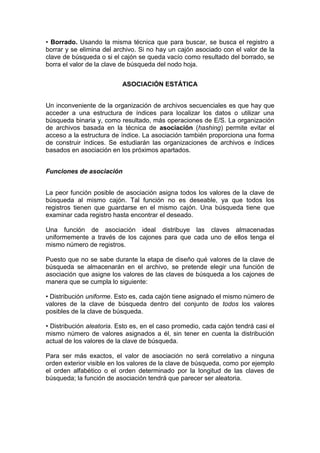 Indexacion asociacion