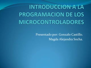 INTRODUCCION A LA PROGRAMACION DE LOS MICROCONTROLADORES  Presentado por: Gonzalo Castillo. Magda Alejandra Socha. 