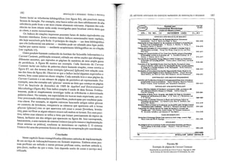 Conclusão
Neste capitulo foram exempfificados diferentes métodos de impiementação
de um serviço de indexação/resumos em formato impresso. Embora urnas pes-
soas prefiram um método e outras pessoas prefiram outro, nenhum método é,
ipso facto, melhor do que o resto. Isso depende muito de como o serviço será
utilizado.
183
3035_30)&
311}-.3117
3l7S-)IU
)J)I-JI39
)107_3112
32re-)2I3
3214-3220
3197-3201
JI24-)I)O
3101-3106
m5-Jloo
3161_)11~
CON1"tHI.JED
(L,A)DECEMBER 1989
Applied and
EnYironmental Microbioloqy
Mlcl" -.nd Ab$ll~ In El'lgI'iih
NO. 12VOL. 55
FIGURA 86
Exempl.o de página do Cllrrent Contents
Reproduzido com pemlis~ão do (IIm":' Cll/!I"'II~" Cop}:right © 199(1
by the InslilUle for Sdellllic 11lfolmallOll 0 Phi!addphla, PA, USA
GENETICS ANO MOLECULAR BIOLOGY
Charll(i.trlu,tIoQ 01 • PbAUd I'rotrl lhe Rvm1Ml &dm"~ Sr~Mff$DMI
~. 5(:011 A. Mutlrl ilnd ROjcr G. Oun .
Orp...a1utbl 01 ~ Reqdn<ll« tJw ~ ol Mti.h.t.lloof lo FOfW,.llddl)ck
la Tlll"ft T)~ 11 Mtth)lol:rophI. C. BUlien, S. Machlin. Y. Zhang. K.
OQnald.On, anIS R. S. Han.On , .
CIoNq ud EI~ ol • SrA .....",.,.,u «,i;k~ o.''IlI)1Mt G_ 111
5«c~,.,u ("tffrUiM. nuna Tsan W~nl. Long Liu Uno ~nd Wen
H"'li Hsll , ..
CIorW>c a.nd ChandniuUon tA T..o Gtnci.l'rOlI'l BtUiJJ~ ~}lfIl}:n EIPf"'Á1lI
p·GI~ '(drll) i.JI ErcMrkll14 rcoU. L. GonlJlá·Canddn. M. C.
Arüloy, J. Polaina, and A. F10rs ..••••...•••.•.••..•••.....••......•.
Toro 8-<ilJIU P'MUI~ Hnlrl& Dlfl'trt1l1 CooH l'tnninl A." Productd iA .
EKluridtw ,<>li CU'T)'lAc pMAH5. Toshiro Akino. Chiakl KiIO, and Kokl
Horikoshi .......•....................................... , .
E:I~ 11( lM , ~ Pro«in GuIot rronl. B"iJJ.f lJtllriJll.~lUissut>sp..
lUtA....; l.Il BIJriJl"r JdriliJ ud In lhe ~ ~ BuilllU J~IAn>lJu~AülU
b) UsU>c tht o.·Am)Wc ~ Q( IH Tbcnnopll~. Kllko Nikamura .
~nd Tadayuki Imlnro .
DtY~1 ol ErlI~ri"III.sp«(1k0t1pI1KkoI1ck Prob« ~ ~ ~bt
Surl_ElpoIoC<I R~ 01 Qulcr Mt,:"braM Pro!tins, GOMil Spllnngs.
Harm Hoblra, los Huis in'l Vcld, Wlcl Hoekstra, and}an Tommusen ....
ENlYMOlOGY ANO PROTEIN ENGINEERING
1nd~ ud Pllrikltloe ol El'I6o-p-N.Artl,Jt.hl(Q!!;ImIIldut rrem Ar1A~u~
pn>kf1wnrU4t Gruwll In Ovll.lbolm1Jl. Kaoru Tak,ga"'a. M.asanlo Nakoshl.
Shojiro IWahara, Kenji Yamamolo, and Tauurokuro Toch11r;ura ..
PHYSIOLOGY ANO BIOTECHNOl.OOY
FIIcton Afl'Ktlrl& Ad~ ol F~, J,"ciJr~rlluJUbSp. ltu:luw,'M' SM
and Adllc~DtlldhcMuwlllo CdlÚolM', Jianhua Gonl and
Cedi w. Fonbc:ra , ...•....•......... , : ...•..
~o.o. ol 8uit1 SlrIw, R)rv-. ud A1I'.... Cri! w.ns by.CkJrtrWJut
,-,isp6nUIII and R....JlWKocrtu AUtu. V. H. VareI. A. J. R~hudlon. ano
C. S. SleW.u1.•.......................................•.........•...
rtrmtllll.l/oe. ol CdlllJode Subltntc:s llI. IUldi ud ConllllOOll Caltv~ b1
CIoJIriJI'''M /JuntCOllUMIf.. Lr:e Rybc:di:; Lynd. lIans E. Grelhl'ln. Jnd
Richard H. Wolkin....•.....•...............•.........•.. " ;.;d
Ek1Idldal Urro Ql Nkkd 0C'l '"~~ __t~AU. ~ Nltrotm'Um.I
CMmol~COIl6IIi<:Qs. WUrredo L. Bal'TõlqulO and .Roler Knowlu
COIIIpriJlIoe r« GIKOM bthr_ tbt Yt*Sts 5MlW-~tJ tt,!nJfM a.r>d
C~ lrliliI. Erik POJlm~. A"hur Kuipcr. W.. ~f11InçOl~ Tomuollw,
W. Ale~ande( Schelfen. and Johanfe~ P. Van Dijken .
f 000 MICRQBIOLOGY
MKh&nlua ol ProWaaN Rdux rrom iMlCC(>Ir.... I.Kris wbt.p. rre_tU Wcl·
HalTY t.un and Wil N, Koninzs•.. ,', ....•.. , , .
MYCOLQGY
Pb ~ lIl<I r....rl~t&1 SIU<fies Ql SdH'OlIlJIII FDnMISoo aod Matura·
) dolIo In hoLales ol.WO'f't1uUa tNJI;,tl. lOOmas 1. Volk and Thomu J.
l.eollard .
88
10. I1ETODOS ADOTADOS EM SERViÇOS IMPRESSOS DE INDEXAÇÃO E RESUMOS
INDEXAÇAO E RESUMOS: TEORIA E PRÂTICA
182
fontes inclui as referências bibliográficas (ver figura 84), são possíveis outras
formas de iteração. Por exemplo, uma busca sobre um item sabidamente de alta
relevância pode levar a um item citante altamente relevante. Algumas das refe-
rências no item citante serão então investigadas para localizar outros itens que
as citem, e assim sucessivamente.
Os índices de citações impressos possuem bases de dados equivalentes em
formato eletrônico. Estes e muitos outros índices mencionados neste capítulo,
são hoje acessiveis peia Rede. O principio da citação - um item bibliográfico
que cita (referencia) um anterior - também pode ser adotado para ligar publi-
cações por outros meios - mediante acoplamento bibliográfico ou co-citação
(ver capitulo 15).
Outro produto bastante conhecido do Institute for Scientific Information é o
Currenl Contents} publicação semanal, editado em várias seções que abrangem
diferentes assuntos, que reproduz as páginas de sumários de uma ampla gama
de periódicos. A figura 86 mostra Um exemplo. Cada fascículo do Current
Conlents inclui um fndice de palavras~chave bastante simples, Como mostra a
figura 87; um dos termos desse exemplo (g/lIcose) [glicose] tem relação com
um dos itens da figura 86. Observe-se que o índice inclui algumas expressões e
nomes, bel'n como palavras-chave simples. Cada entrada leva a uma página do
CUl'ren/ Contents e a um número de página do periódico ali representado. Por
exemplo, lima das entradas sob 'glucose' remete ao item que começa na página
3214 do fasc[cuio de dezembro de 1989 de Applied and Environlllenta/
Microbi%gy (figura 86). Este Indice simpies é usado de duas formas. Eviden-
temente, pode-se simplesmente investigar todas as referências a determinada
palavra-chave. No entanto, um especialista em buscas mais experiente, que es-
tiver procurando informações mais específicas, poderá optarpol' combinar pala-
vras-chave. Por exemplo, se alguém estivesse buscando artigos sobre glicose
no contexto de leveduras, compararia os números que aparecem sob o termo
g/ucose [glicose] com os que aparecem sob yeast e yeasts [levedura, levedu-
ras], para verificar se algum número OCorre sob ambos os termos. Em caso posi-
tivo, talvez esse número se refira a itens que tratam precisamente do tópico da
busca, inc!tlsive um dos attigos que aparecem na figura 86. Isso corresponde,
basicamente, a uma variante do sistema Uniterm (ou pelo menos a implementação
desse sistema na prática), conforme se mencionou no capítulo 2. O sistema
Unitenn foi uma das primeiras formas de sistema de recuperação pós-coordenado.
 