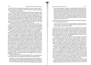 consultas de música formuladas musicalmente" (Downie e Nelson, 2000) _
isto é, permitir que seja feita uma busca baseada numa entrada musical (por
exemplo, cantada ou cantarolada).
A história da recuperação de informação musical remonta à década de 1960
mas a maioria dos progressos alcançados se deu a partir da década de 1990:
Encontra-se condensada nos anais de três simpósios internacionais sobre a
matéria, realizados em2000, 200 I e 2002. Os n-abalhos de 2000 estão disponíveis
no sitio <http://ciir.cs.umass.edu/music2000/papers.html> e os de 200 I em <http:l
Iismu'200 I.mdlana.edlúpapers.html>. Um objetivo impOltante desses simpósios
é o desenvolvimento de ull1a coleção-padrão de música, consultas e avaliações
que possam ser usadas para comparar diferentes métodos, de modo muito
parecido com a forma como funcionam as conferências TREC.
A recuperação de música é mais complexa do que a de fala. Lu (200 I) divide
o campo em; I) música estl1lturada ou sintética, e2) música baseada em amosh"as
[s~mple-basedl Na primeira, as notas musicais são gravadas como algoritmos
e lmguagens de controle, que torna o cotejo com as consultas (na forma de uma
seqUência de notas) relativamente fácil, pelo menos no caso de coincidência
exata. A detecção de passagens 'de mlisica 'semelhante' é mais complicada.
NIuito mais complexa é a recuperação de música que não esteja gravada em
formato estruturado. Lu (200 I) refere-se a essa música corno 'baseada em amos-
tras' porque ela implica o reconhecimento e extração de samples [amostras]
musicais. Ele identifica duas abordagens de indexação/recuperação. A primeira
ba.seia-se na extração de 'características acústicas' (como audibilidade, tom,
bnlho, largura de banda e harmonicidade) e que podem ser calculadas para cada
'quadro' da composição gravada. Uma composição musical, usada como consulta
(normalmente uma forma cantarolada), é reduzida às mesmas características, o
que permite busca com base numa comparação de padrões. Na segunda abor-
dagem, a indexação e a recuperação baseiam-se no tom. Para cada nota extrai-se
ou se calcula o tom. Cada tom pode ser representado como uma mudança (para
cima, para baixo ou similar) relativa ao precedente, e assim a composição musical
(ou composição de consulta) é representada por meio de uma seqüência de
símbolos que representam essas alterações de tom. Alternativamente, cada nota
musical pode seI" representada por um valor de tom selecionado de um conjunto
de valores-'padrão' de tom numa base de maior coincidência. De novo, a
composição musical será repr~seJ1tada por uma seqüência de caracteres que
representam o valor do tom.
Lippincott (2002) nos oferece uma descrição bem útil e concisa daquilo que
as atuais abordagens da recuperação de música estão procurando realizar:
Antigamente, os usuários que procuravam informações sobre música voltavam-se
para fontes impressas que continham rnetadados registrados à mão e ordenados por
título, compositor e outras categorias. Obviamente, os métodos de acesso refletiam
técnicas de recuperação da época, baseadas em material impresso para recuperação
243242 INDEXAÇÃO E RESUMOS: TEORIA E PRÁTICA BASES DE DADOS DE IMAGENS E SONS
de informação bibliográfica, e também pressupunham algum conhecimento musical
prévio ou a presença de UI11 bibliotecário. Grande parte das pesquisas a~Jais sobre
recuperação automatizada de informação musical baseia-se em c~rac~enzaçõ~s. da
própria música, ao invés de informações sobre ela. Por exemplo, ao IIlves de soliCitar
uma busca por título da composição, o usuário entra com uma consulta no formato
de áudio e recupera resultados similares a essa consulta. As implicações para os
usuários comuns de sistemas de recuperação de música baseados em conteúdo são
importantes, pois não é preciso o conhecimento bibliográfico prévio ~e uma CO~l~O~
sição musical; ao contrário, bastará, para fins de recuperação, um trechmho de muslca
a fluir na mente do usuário (p. 137).
Este trabaUlO é Uma ótima sintese de vários métodos que vêm sendo pesquisados.
Liu e Tsai (2001) salientam que:
A maneira mais direta de que um usuário leigo dispõe para consultar as bases de
dados de música é cantarolar uma composição como uma consulta-exemplo para
recuperar objetos musicais similares (p. 506).
Um dos problemas, porém, é a grande diferença de extensã~ entre esse tip,o .de
consulta-exemplo e uma composição musical: uma consulta feita com uma muslca
cantarolada normalmente dura alguns segundos, enquanto uma música popular
comum dura cerca de cinco minutos. Os autores descrevem um método experi-
mentai em que o cotejo se torna mais eficiente mediante o seqüenciamento de
uma composição musical em 'fases) que têm aproximadamente a mesma extensão
de uma consulta feita com música cantarolada.
Na indexação e recuperação de música, é preciso distinguir entre música
monofônica (nenhuma nota começa até que a nota atual tenha terminado de
soar) e a música polifônica (uma nota pode começar antes que a anterior ter-
mine). A música polifônica é mais comum, porém mais complexa para as ope-
rações de indexação e recuperação. Pickens (2001) descreve os pl'Oblel~as de
seleção de características para indexação e recuperação de mÚSlca pohfonIca.
Diversas ahordagens da i·ndexação e recuperação de música polifônica foram
apresentadas. Ver, por exemplo, Dovey (2001) e Doraisamy e Rü~er (200!):
Downie e Nelson (2000) descrevem um método de recuperaçao de muslca
baseado no tom, especificamente a diferénçaenti'e dois tons, conhecida como
'intervalo'. As melodias de uma coleção de canções folclóricas foram "conver-
tidas em representações de um único intervalo de melodias monofônicas". Estas
foram então fraomentadas em subseções designadas 'n-gramas', que são usadas
" -para formar 'palavras musicais'. Isso permite uma abordagem da re~tl?~raçao
que se assemelha à busca de palavras na recuperação de textos e pOSSibilita que
seja aplicado um sistema de processamento baseado em textos (o S?v1ART de
·Salton) que permite recuperação em ordem de provável relevância.
É possível também usar entrada em formato de áudio para buscas em base
de dados de partituras musicaís. McNab et aI. (2000) descrevem um método para
recuperar partituras de uma base de dados em resposta a 'poucas notas entoadas
 