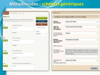 Métadonnées : schémas génériques
 