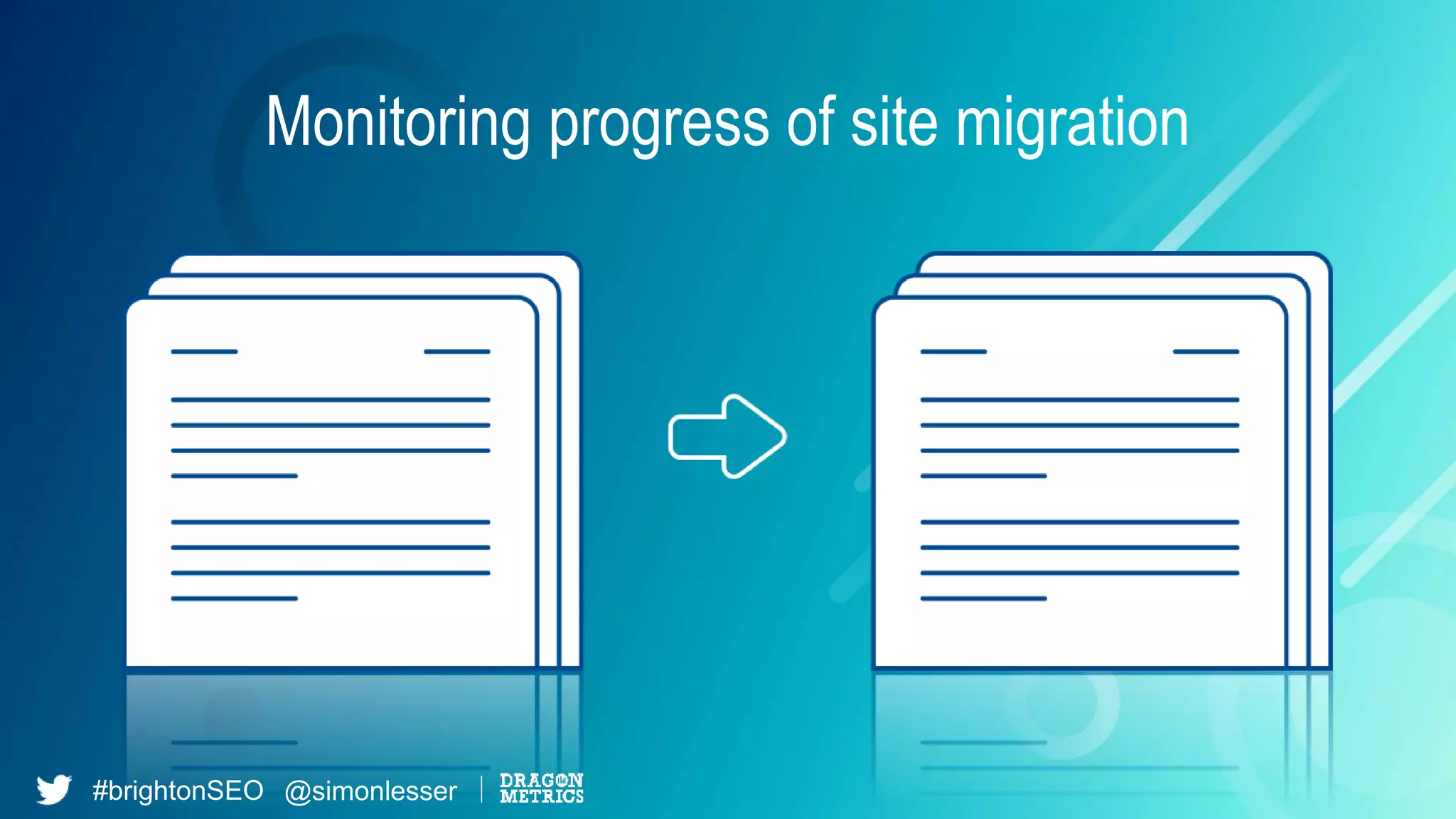#brightonSEO @simonlesser
Monitoring progress of site migration
 