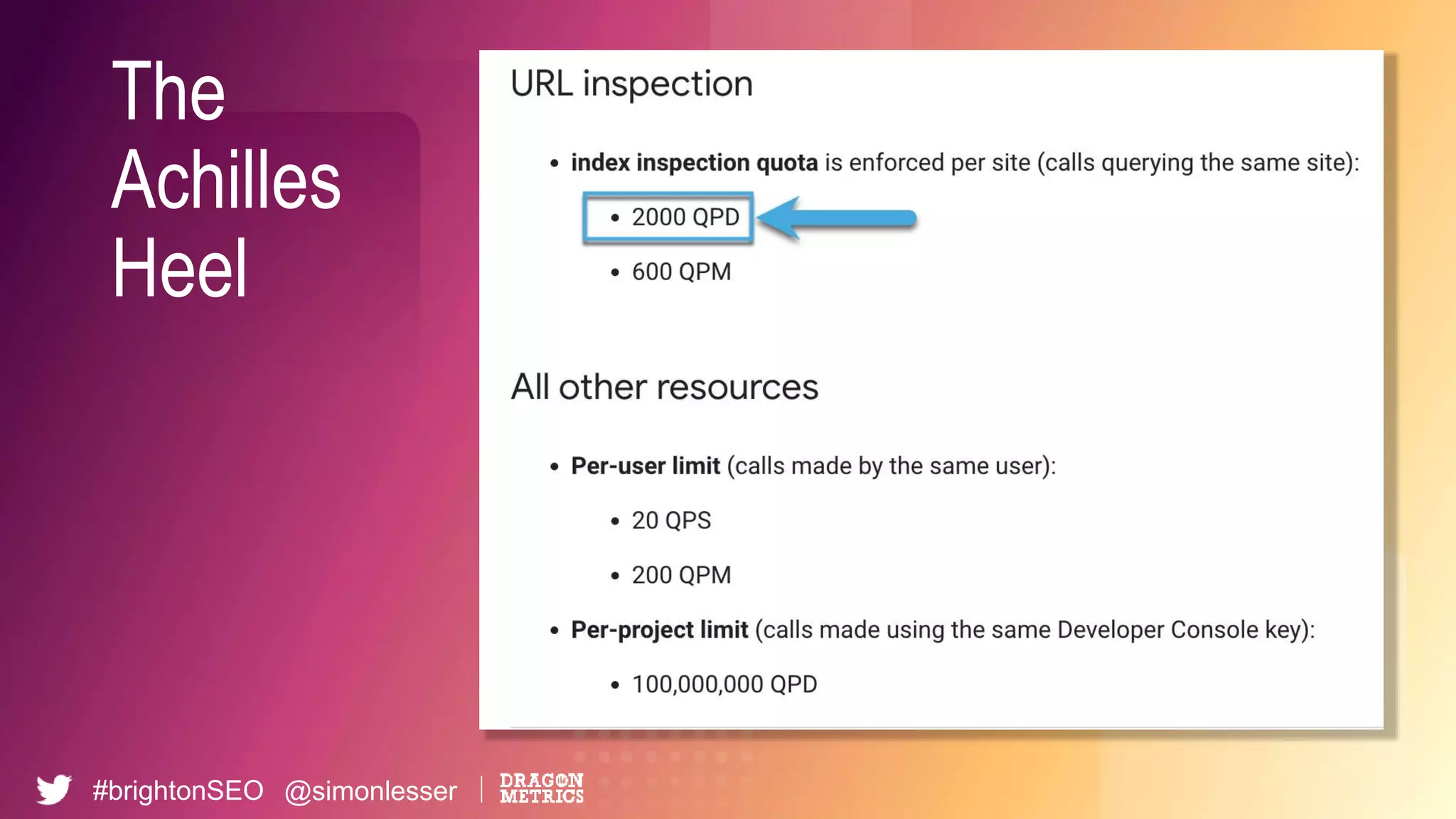 #brightonSEO @simonlesser
The
Achilles
Heel
 
