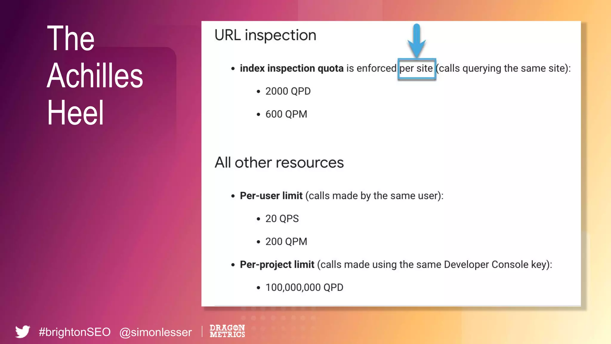 #brightonSEO @simonlesser
The
Achilles
Heel
 