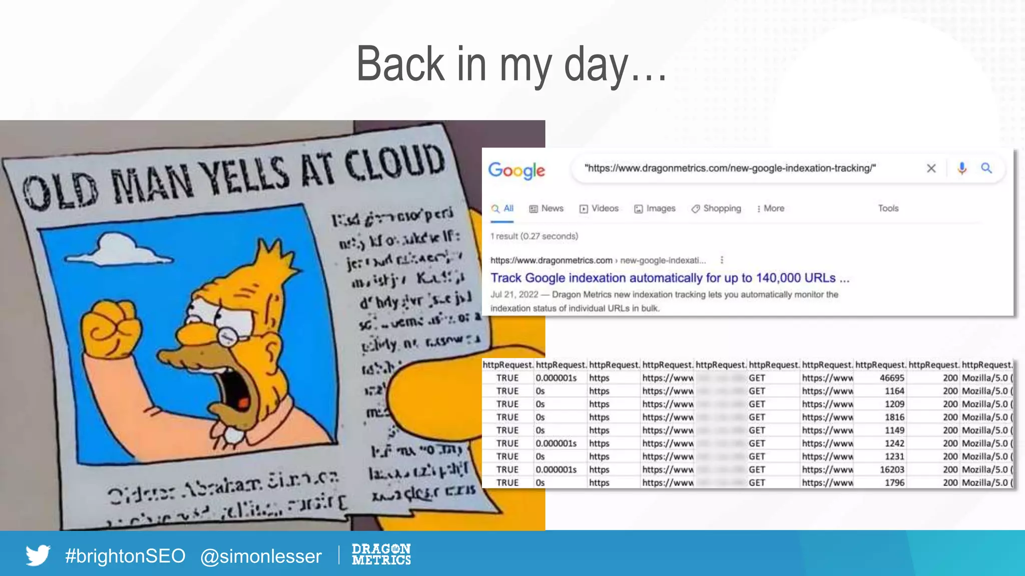 #brightonSEO @simonlesser
Back in my day…
 