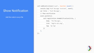 IndexedDB and Push Notifications in Progressive Web Apps | PPTX