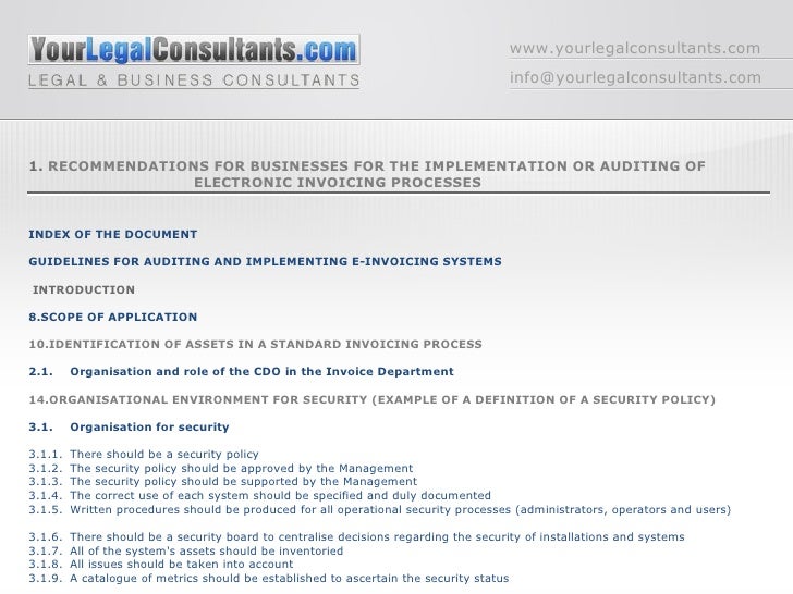 index document electronic invoicement