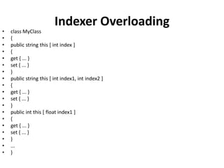 Indexers, Partial Class And Partial Method | PDF