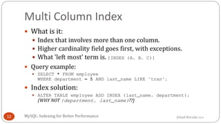 MySQL: Indexing for Better Performance | PDF