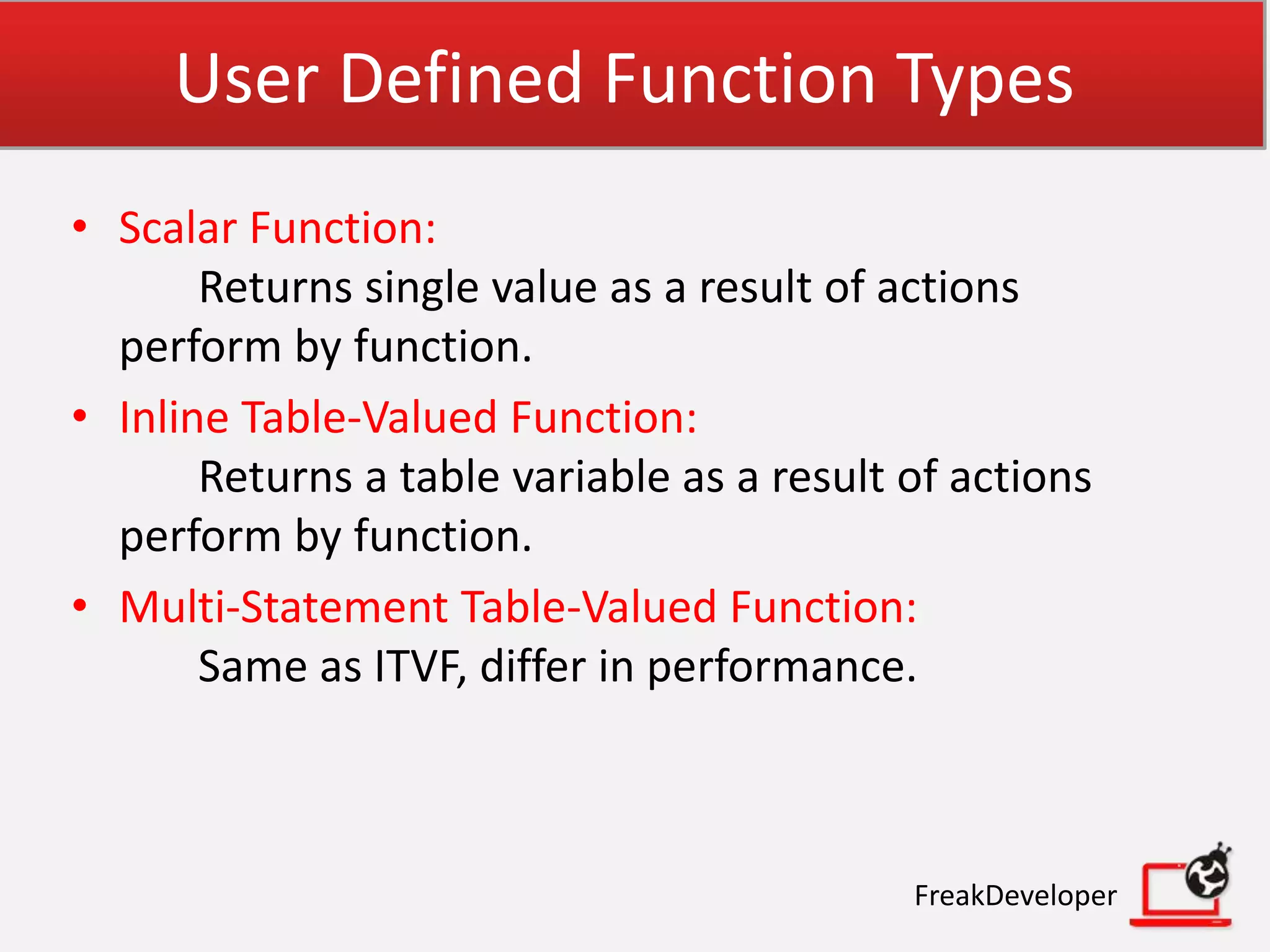 SQL Functions | PPTX