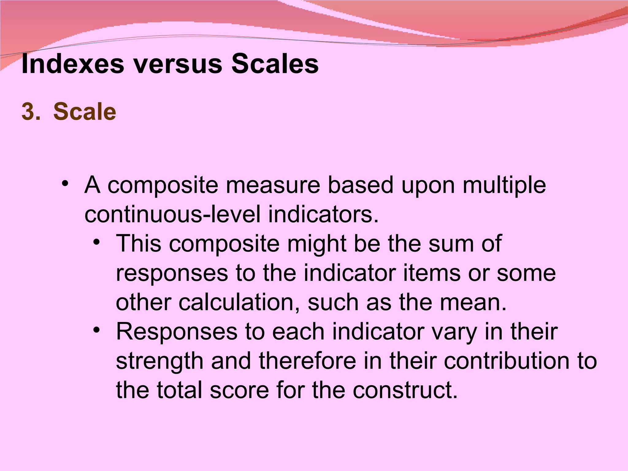 Indexes scales and typologies | PPT
