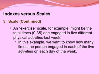 Indexes scales and typologies | PPT