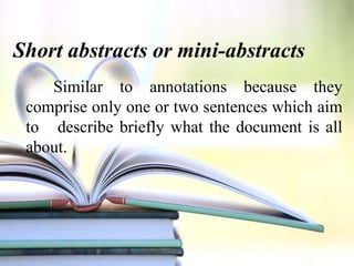 Indexing and abstracting preservation and conservation | PPTX