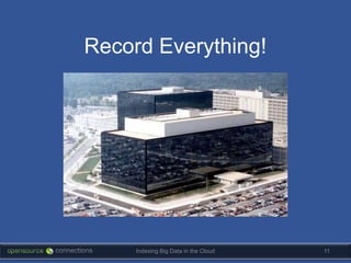 Record Everything!




     Indexing Big Data in the Cloud   11
 