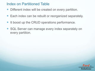 SQL Server Index and Partition Strategy | PPT