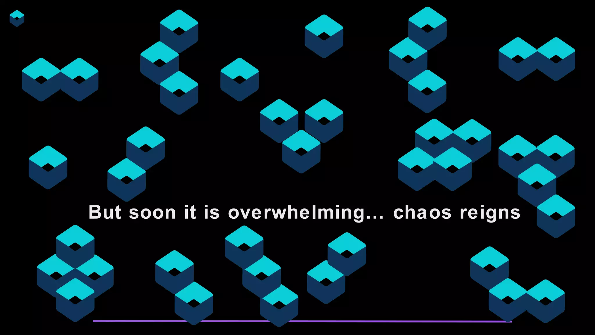 But soon it is overwhelming… chaos reigns
 