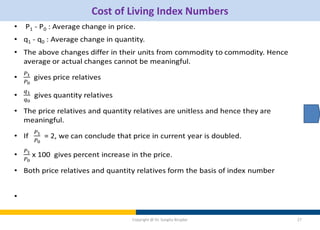 Cost of Living Index Numbers
Copyright @ Dr. Sangita Birajdar 27
 