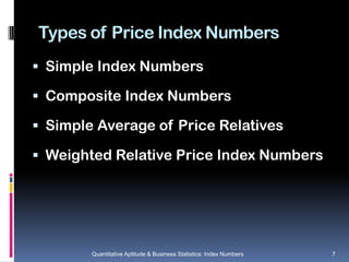 Introduction to Index Numbers - presentation | PDF