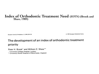 Index of Orthodontic Treatment Need (IOTN) | PDF