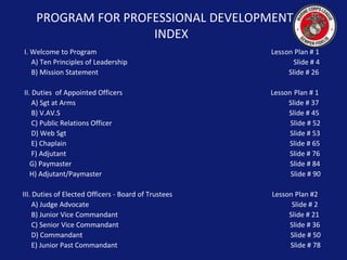Index of professional development program | PPSX